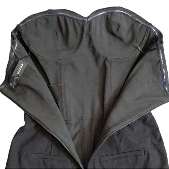 GUESS Black Jewel Embellished Strapless Festie Stretch Romper Shorts Size 2 - Picture 11 of 15